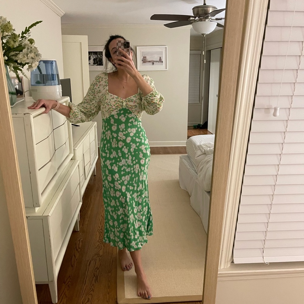 RIXO x Target green floral midi dress